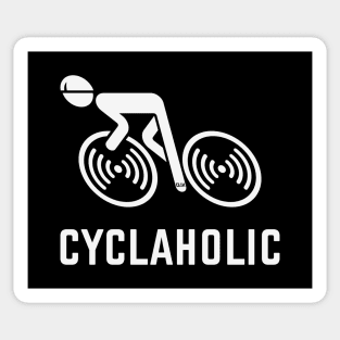 Cyclaholic (Cycling / Bicycle / Bike / White) Sticker